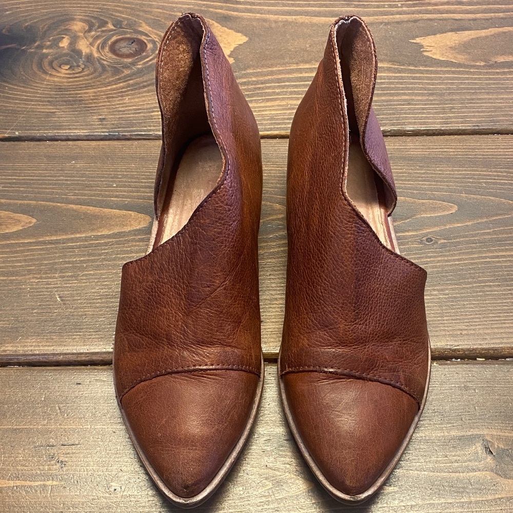 Free People Brown Leather Mules